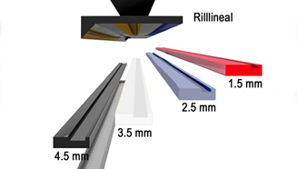 Guillo-Crease, einzigartiges Rillsystem für die Schneidemaschine
